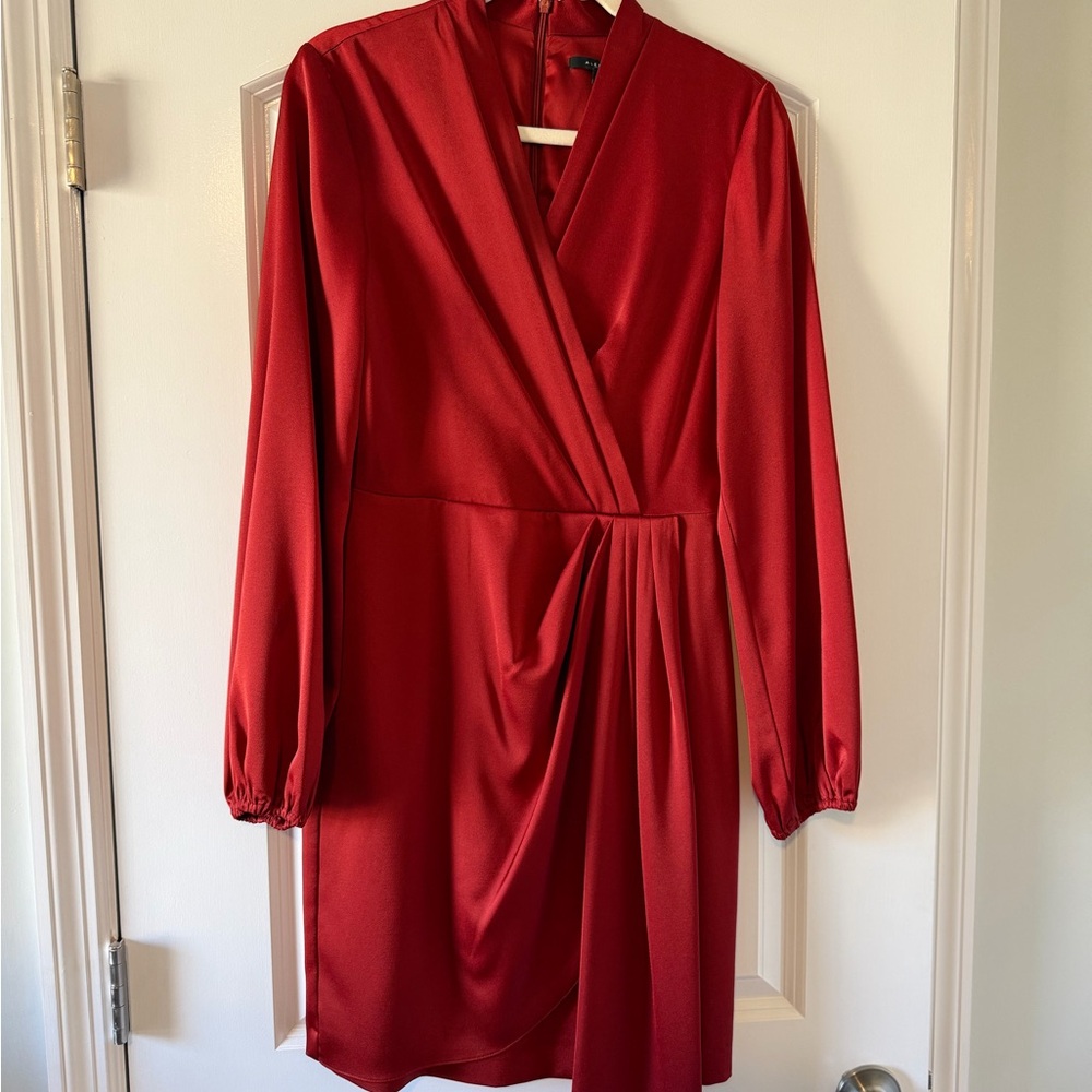 Alex Marie Vibrant Red Long Sleeve Dress